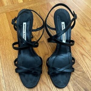 Manolo Blahnik Black Strappy Sandals